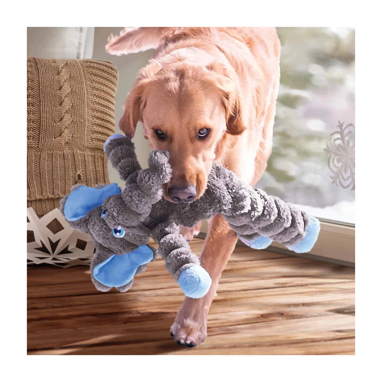 KONG Shakers Crumples Elephant XL 53 cm - stor bamse med flere lyde